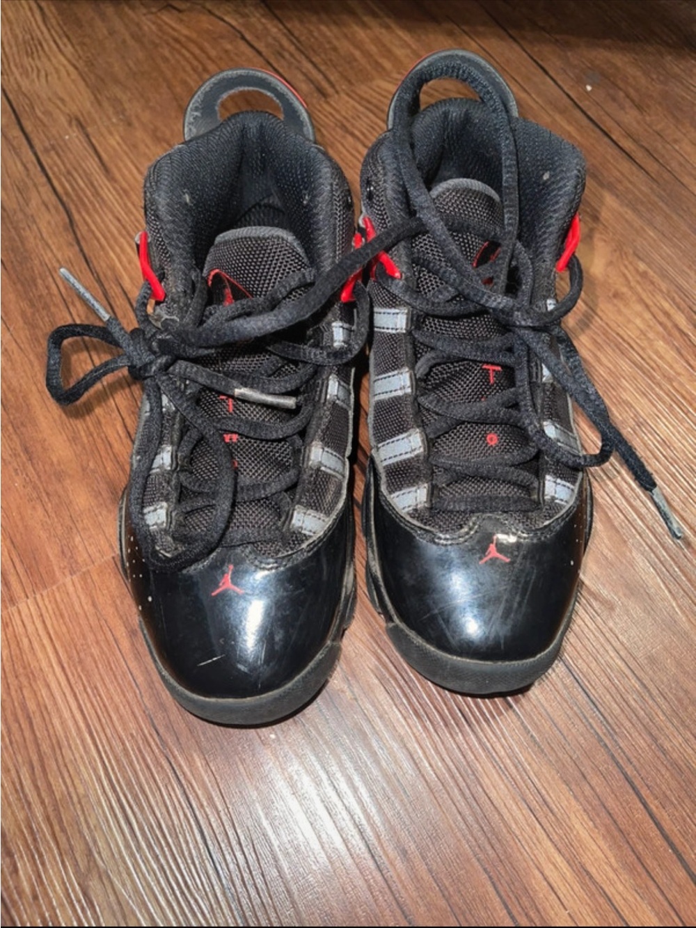 Kids Black and Red Basketball Sneakers